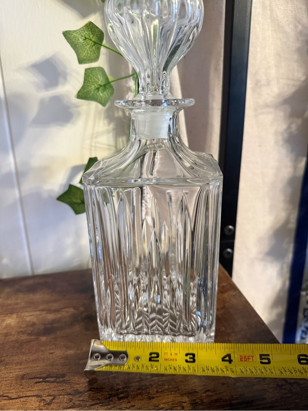 Clear Glass Crystal-Style Square Decanter with Stopper - Home Accents - Picture 7 of 7